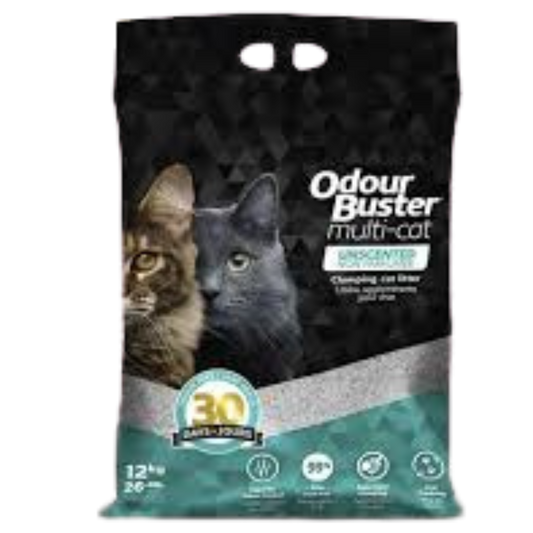 ODOUR BUSTER MULTI-CAT CAT LITTER 12 KG