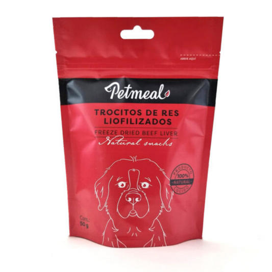 Petmeal Snack Liofilizado para Perros - Hígado de Res 50gr