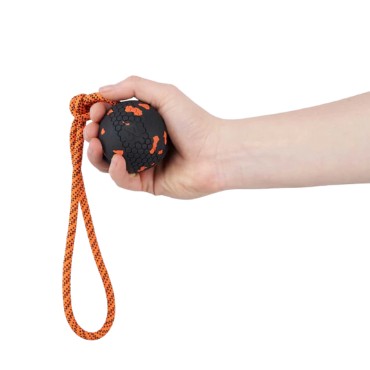 Dog ball on rope, unisex, Naranja/Negro,, 70X70 mm, single