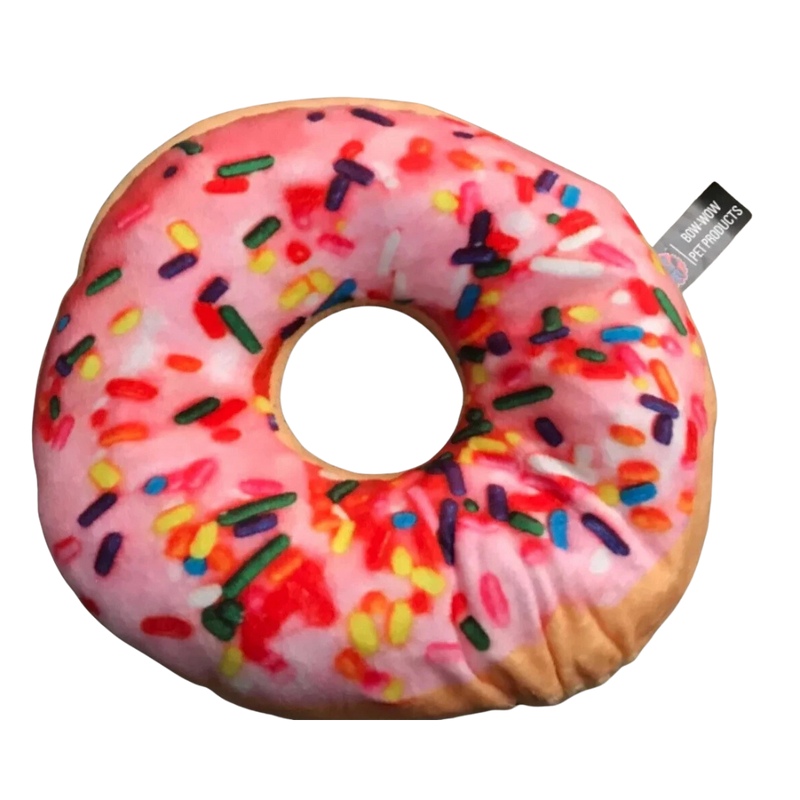 Comida chatarra donut juguete canino Bow wow pet / Rosado con sprinkles