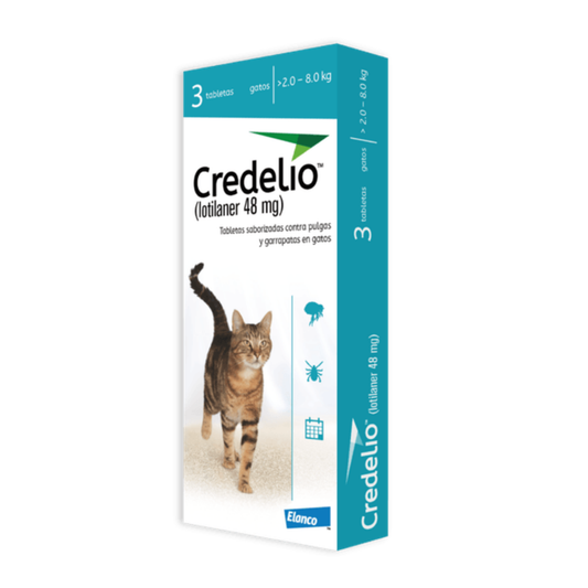 CREDELIO GATOS 48 mg 2 - 8 Kg * 3Tab (Aguamarina)
