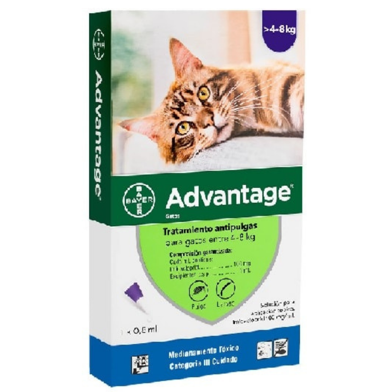ADVANTAGE GATOS 4-8 Kilos (1 pipeta)