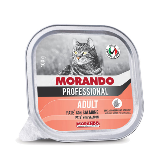 Morando Prof. Cat patè with Salmon Aluminio * 100 gr. (Rosado)